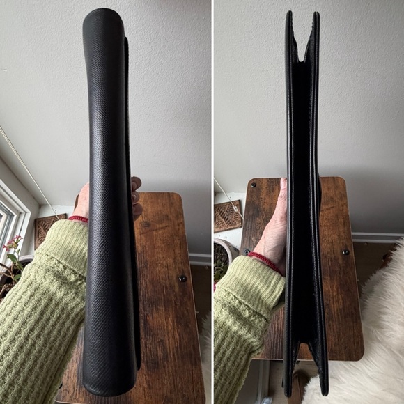 Yves Saint Laurent Black Leather Envelope Clutch - Vintage - Picture 5 of 13